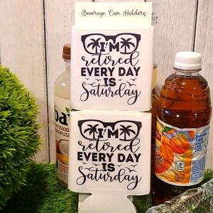 RETIRED theme Beverage holder set of 2 for can water bottle beer NWT